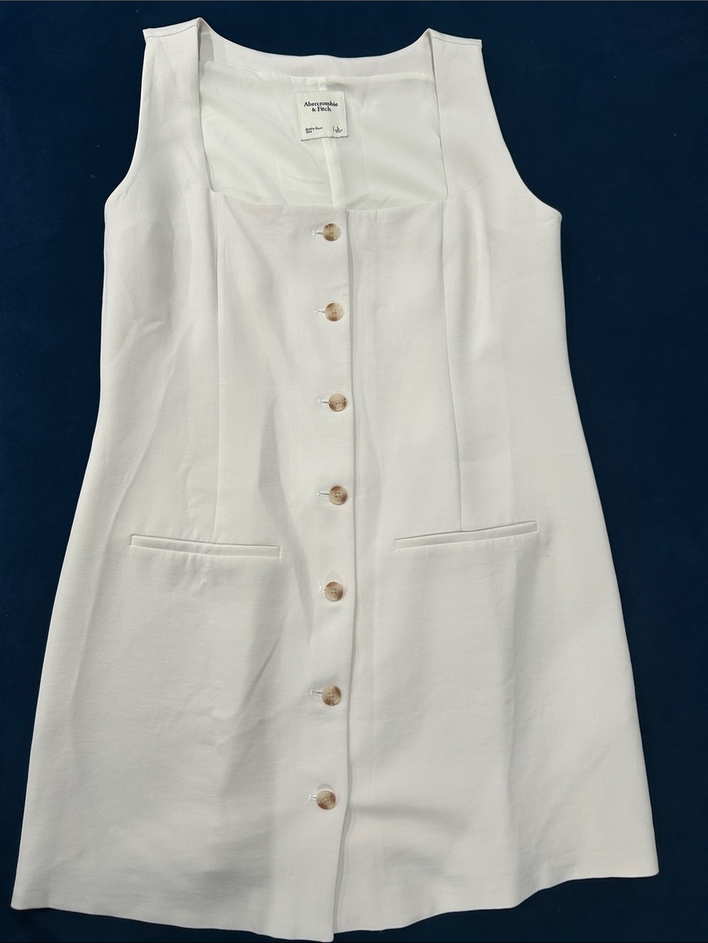 Abercrombie & Fitch White Button-Front Mini Dress